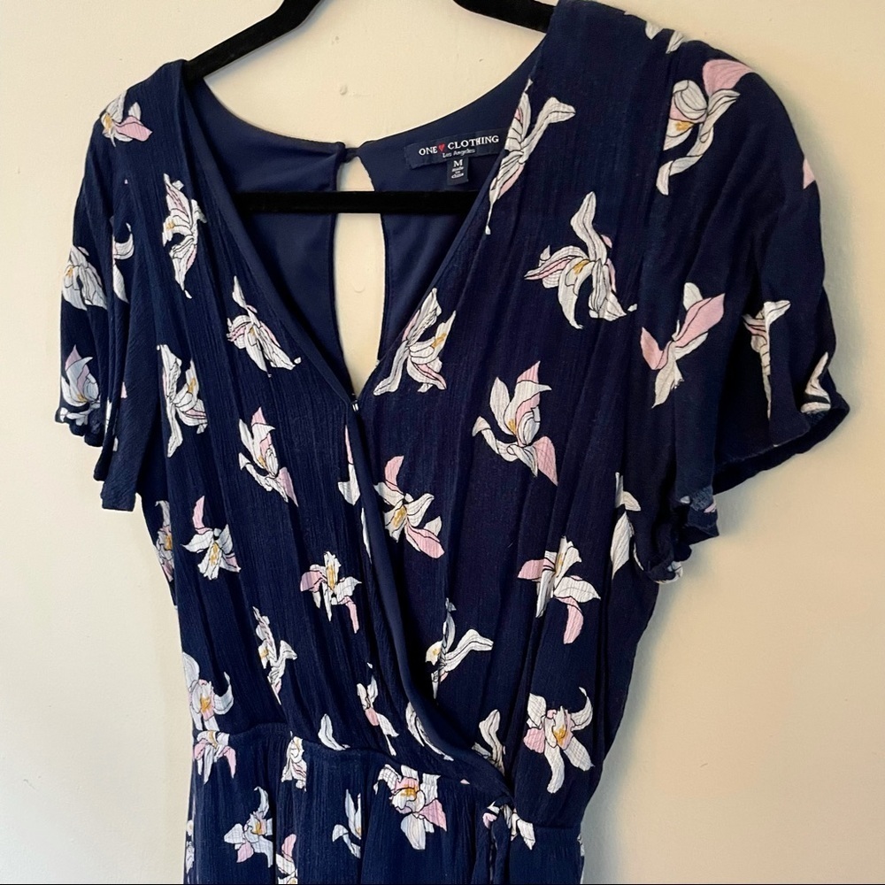 Navy Floral Romper - Medium - Picture 2 of 5